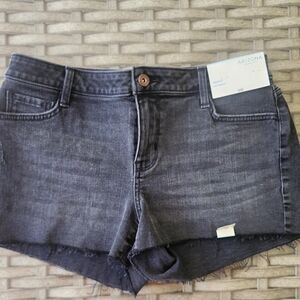 NWT Junior's Arizona Jean Co Black Distressed Denim Shorts 2.5 Inseam Size 9